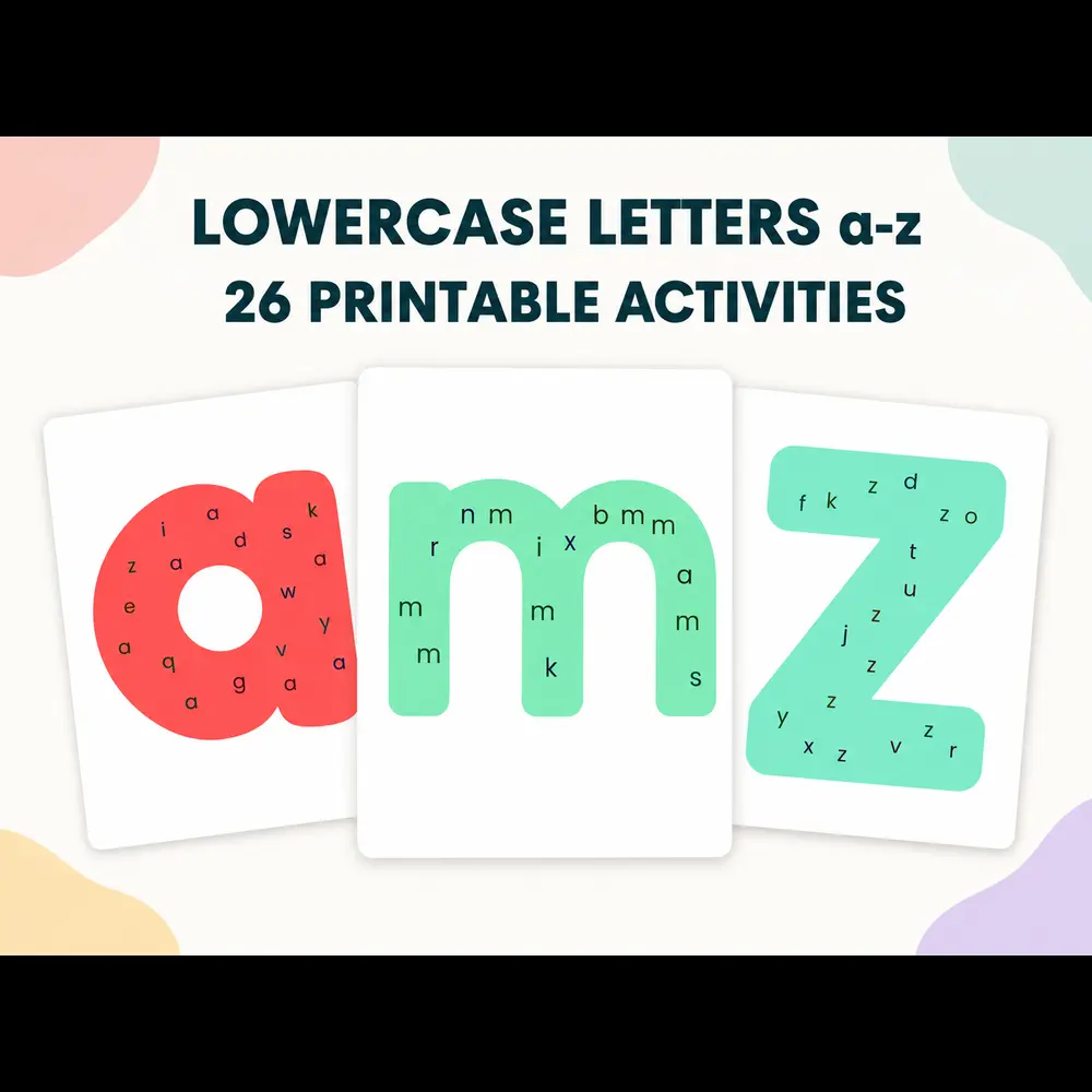Find Lowercase Letters a–z: 26 Printable Activities