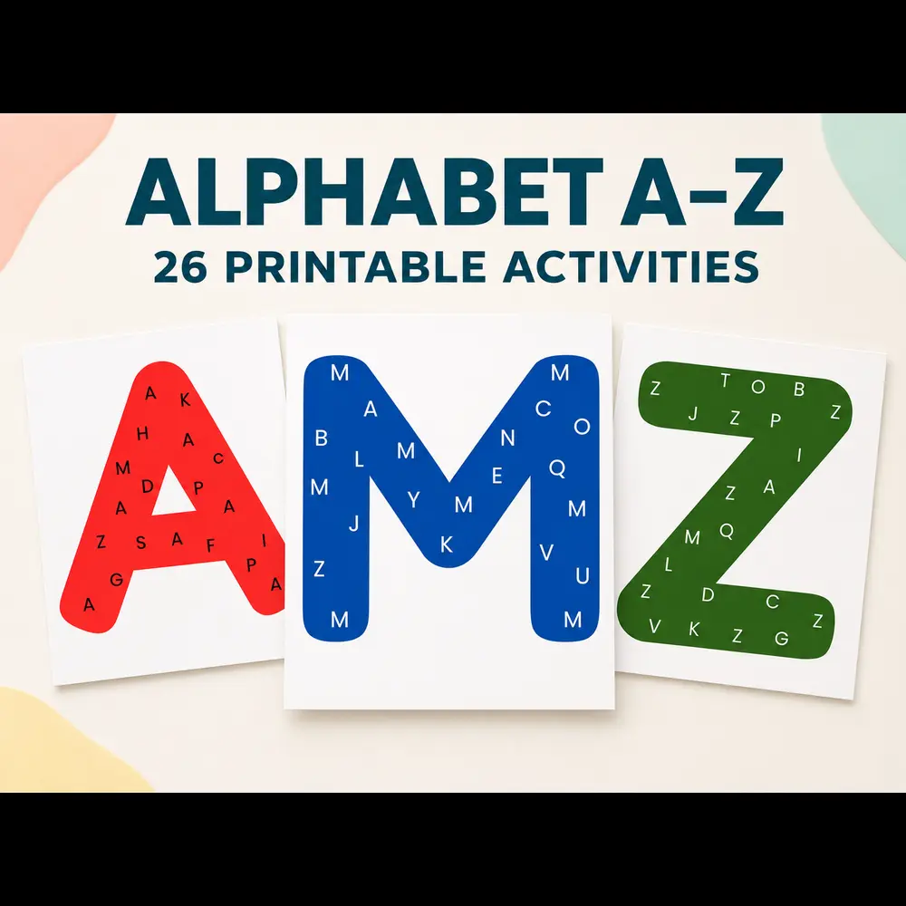 Find Uppercase Letters A–Z: 26 Printable Activities